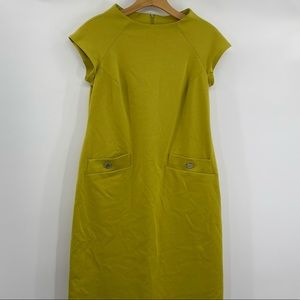 Jones New York Green Evening Dress Button Detail Green Midi Dress